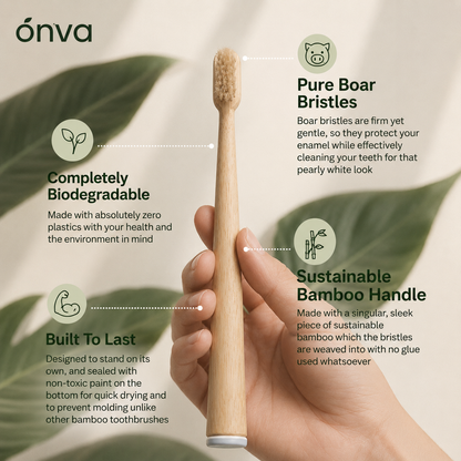 ONVA Natural Toothbrush — Bamboo & Boar Bristles