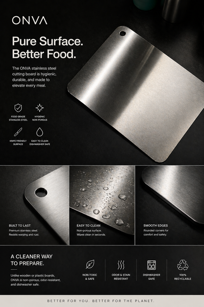 ONVA Steel 3-Piece Cutting Board Set