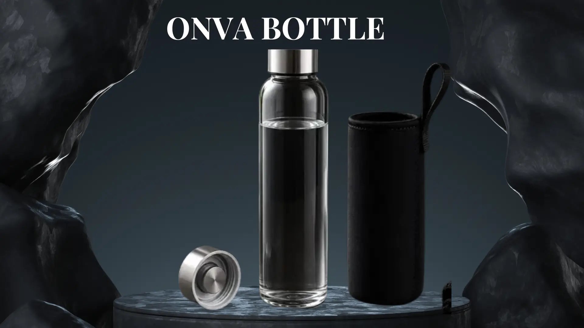 Onva bottle with a dark background